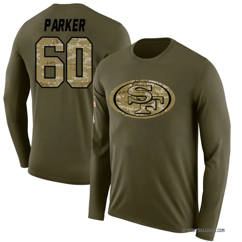 Brandon Parker Men's Olive San Francisco 49ers Salute to Service Sideline Long Sleeve T-Shirt