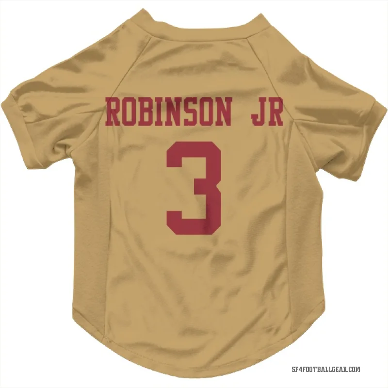Brian Robinson Jr.  Gold San Francisco 49ers  Cat & Dog Pet Jersey
