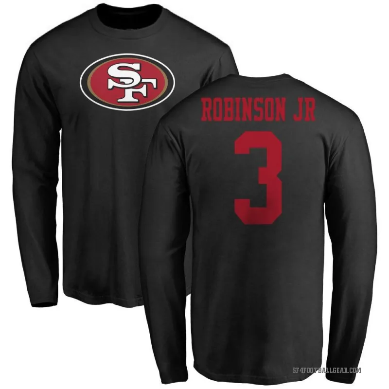 Brian Robinson Jr. Men's Black San Francisco 49ers Logo Long Sleeve T-Shirt -
