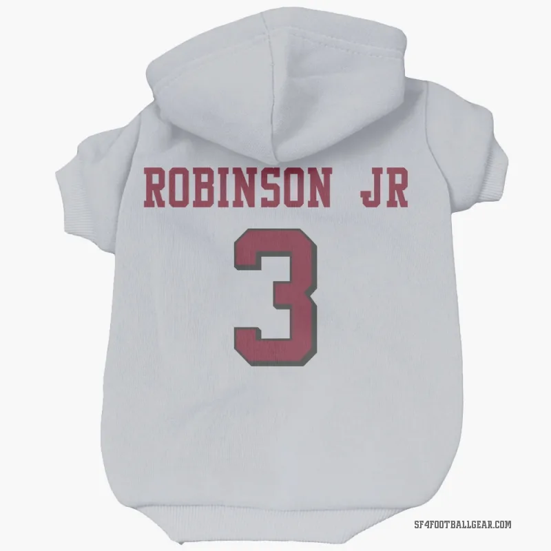 Brian Robinson Jr.  White San Francisco 49ers  Rush Cat & Dog Pet Hoodie