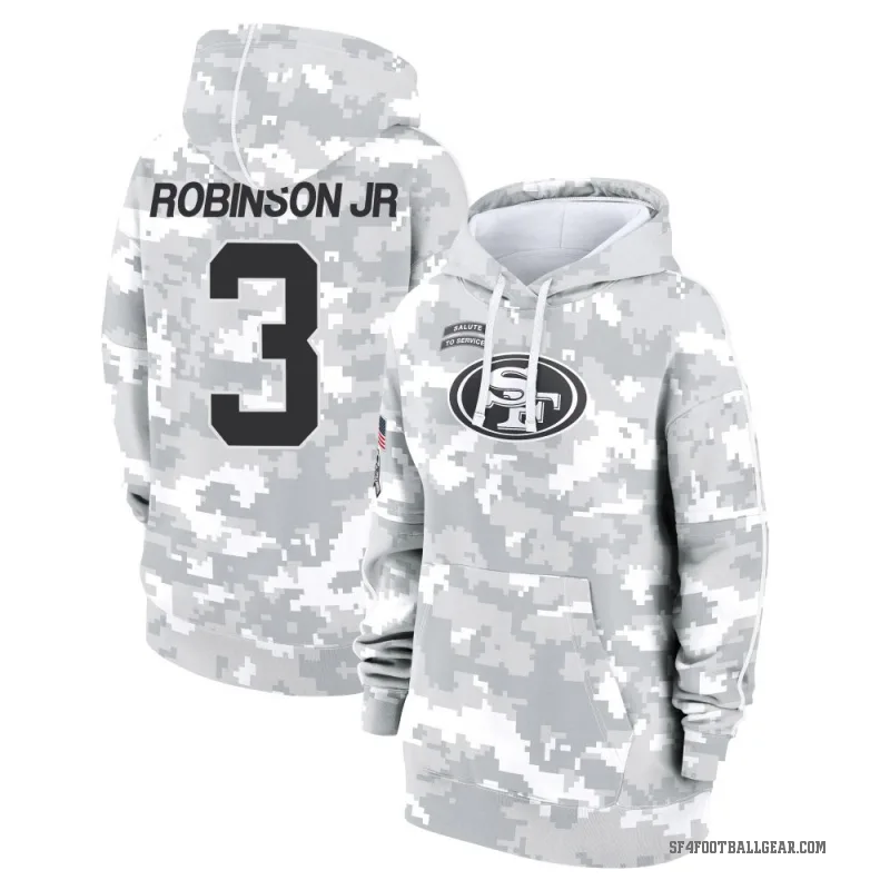 Brian Robinson Jr. Women's Camo San Francisco 49ers Arctic 2024 Salute to Service Club Fleece Pullover Hoodie