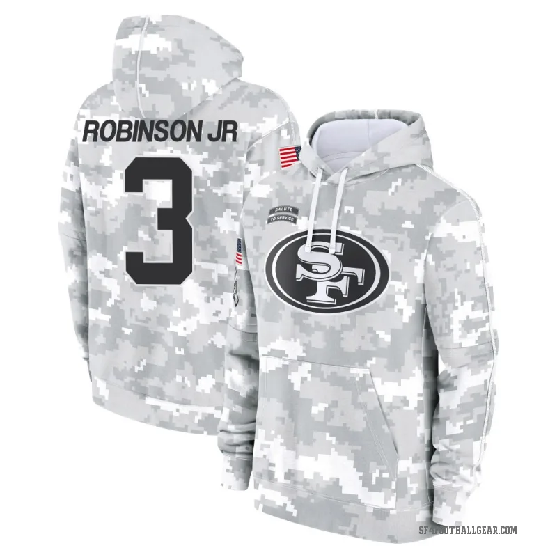 Brian Robinson Jr. Youth Camo San Francisco 49ers Arctic 2024 Salute to Service Club Fleece Pullover Hoodie