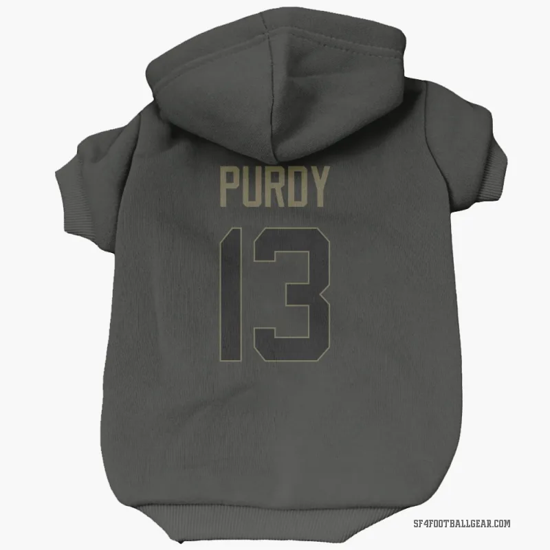 Brock Purdy  Black San Francisco 49ers  Service Cat & Dog Pet Hoodie