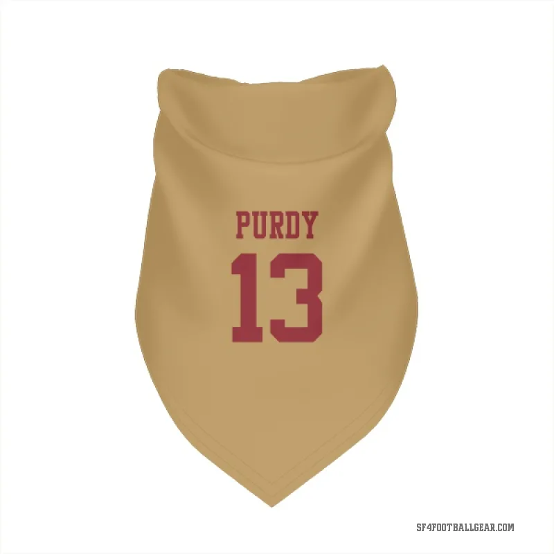 Brock Purdy  Gold San Francisco 49ers  Cat & Dog Pet Bandana