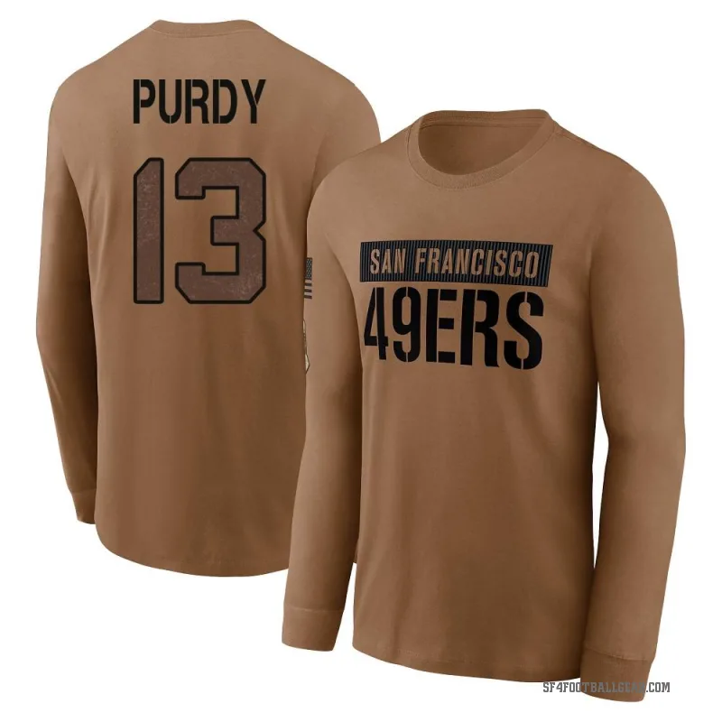 Brock Purdy Men's Brown San Francisco 49ers 2023 Salute To Service Long Sleeve T-Shirt
