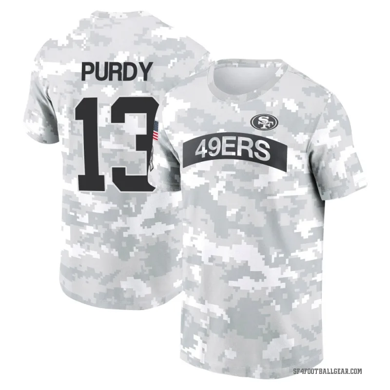 Brock Purdy Men's Camo San Francisco 49ers Arctic 2024 Salute to Service Performance T-Shirt