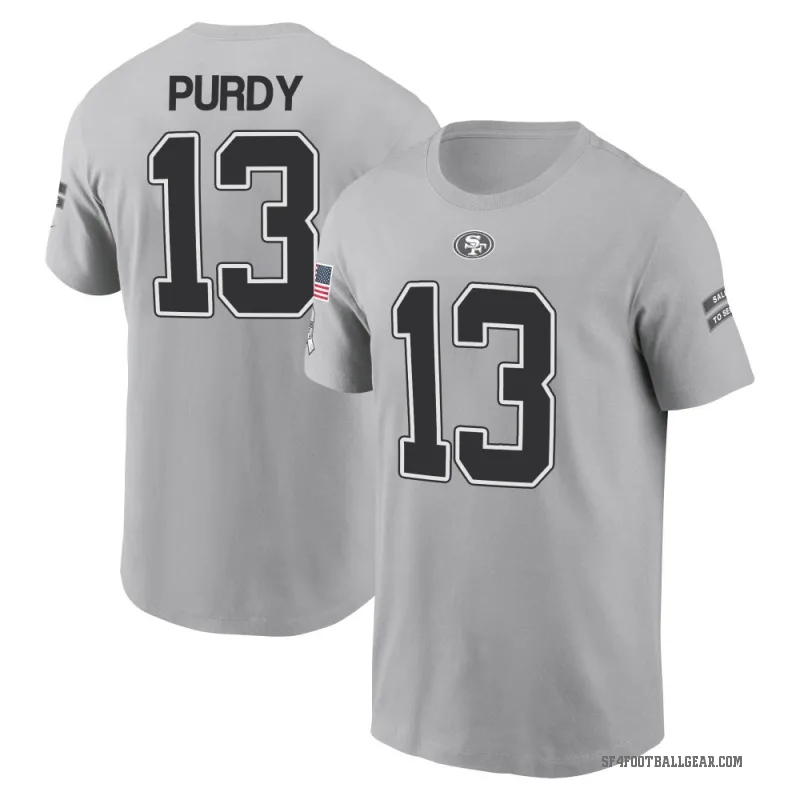 Brock Purdy Men's Gray San Francisco 49ers 2024 Salute to Service T-Shirt