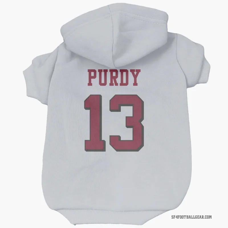 Brock Purdy  White San Francisco 49ers  Rush Cat & Dog Pet Hoodie