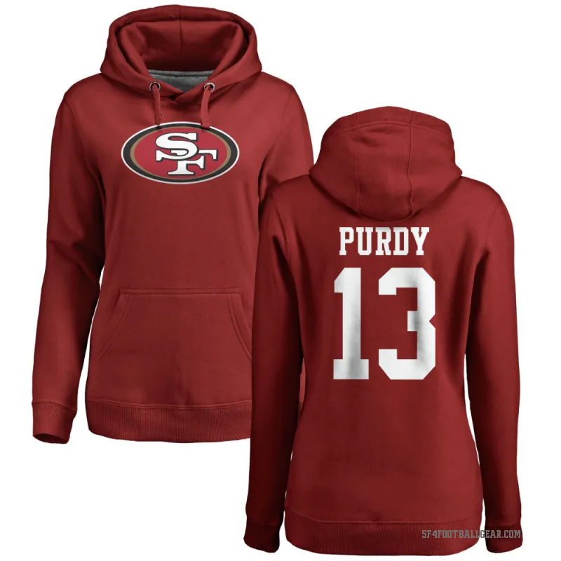 Brock Purdy Women's Red San Francisco 49ers Pro Line Logo Pullover Hoodie