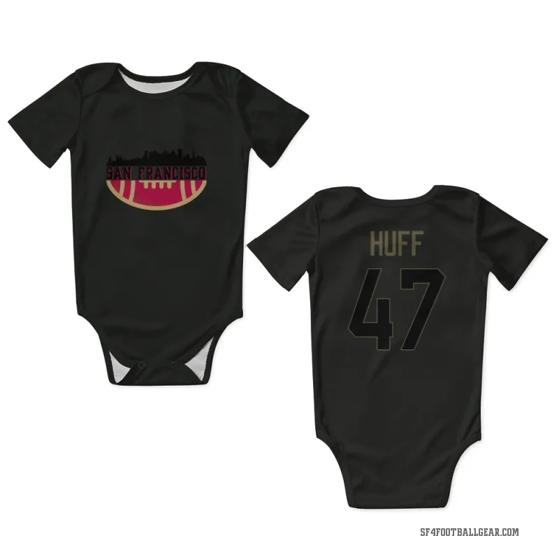 Bryce Huff  Black San Francisco 49ers  Service Newborn & Infant Bodysuit