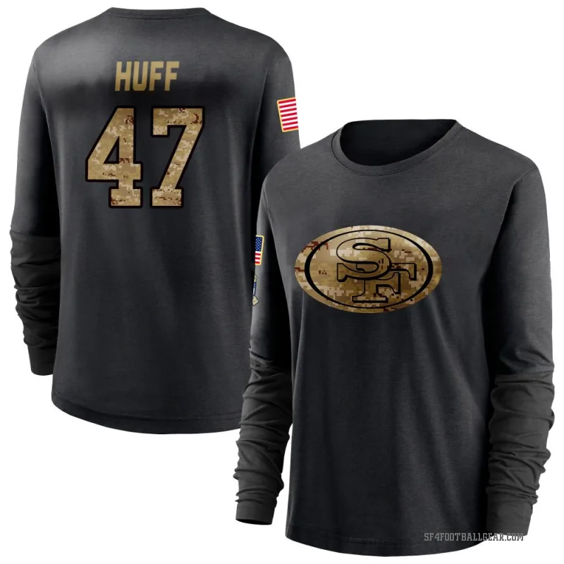 Bryce Huff Women's Black San Francisco 49ers 2020 Salute To Service Sideline Performance Long Sleeve T-Shirt