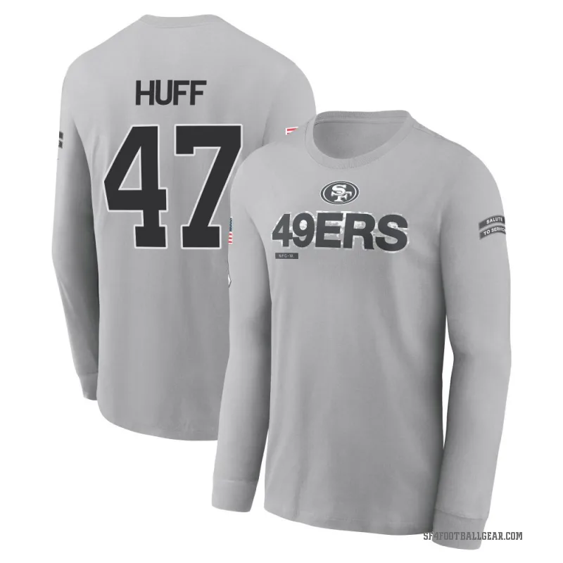 Bryce Huff Youth Gray San Francisco 49ers 2024 Salute to Service Long Sleeve T-Shirt