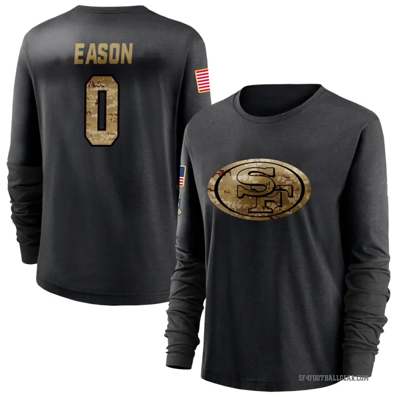 Bryson Eason Women's Black San Francisco 49ers 2020 Salute To Service Sideline Performance Long Sleeve T-Shirt