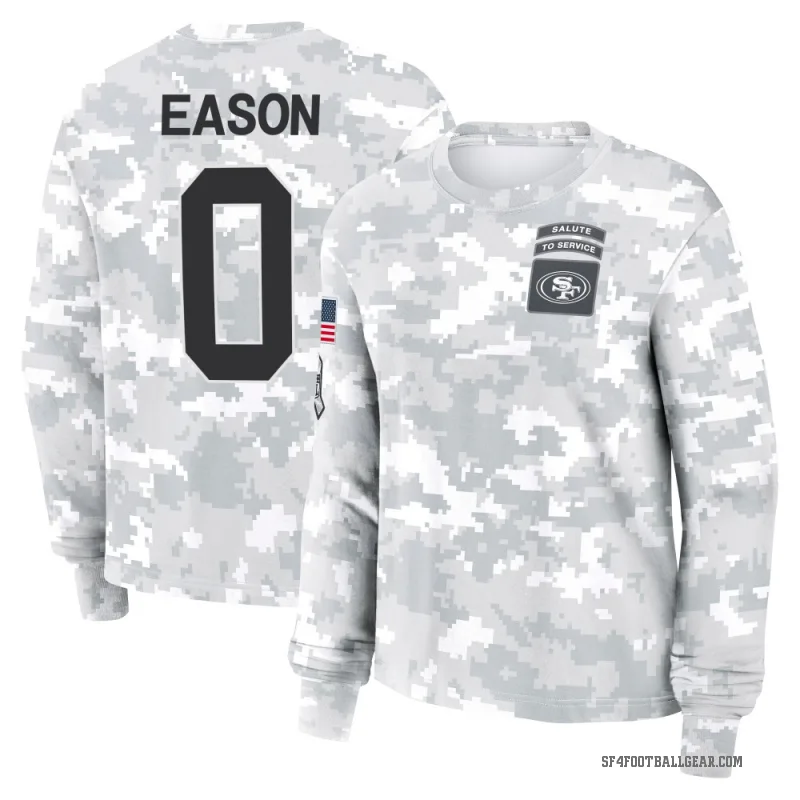 Bryson Eason Women's Camo San Francisco 49ers Arctic 2024 Salute to Service Long Sleeve T-Shirt