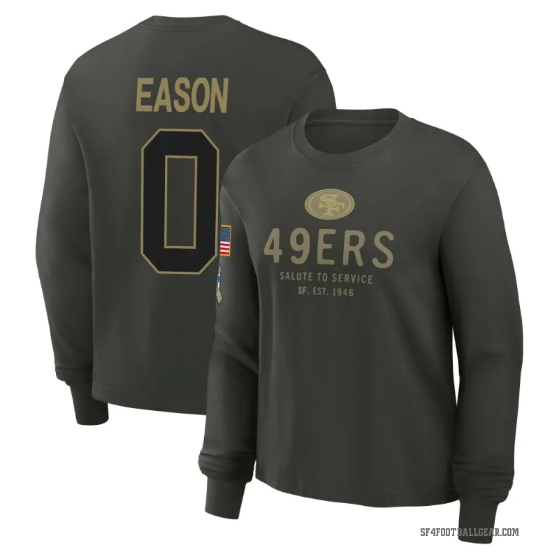 Bryson Eason Women's Green San Francisco 49ers Dark/ 2025 Salute to Service Sideline Long Sleeve T-Shirt