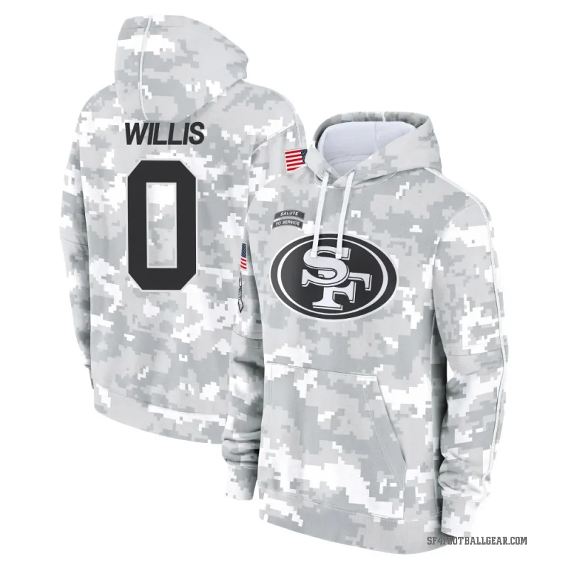 Carver Willis Youth Camo San Francisco 49ers Arctic 2024 Salute to Service Club Fleece Pullover Hoodie