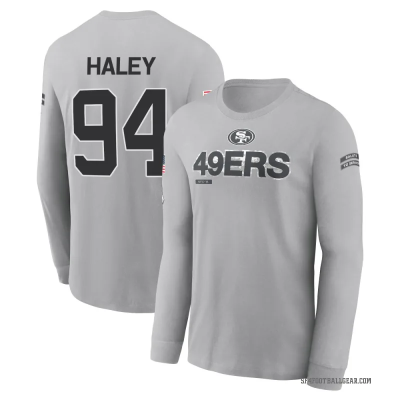 Charles Haley Men's Gray San Francisco 49ers 2024 Salute to Service Long Sleeve T-Shirt