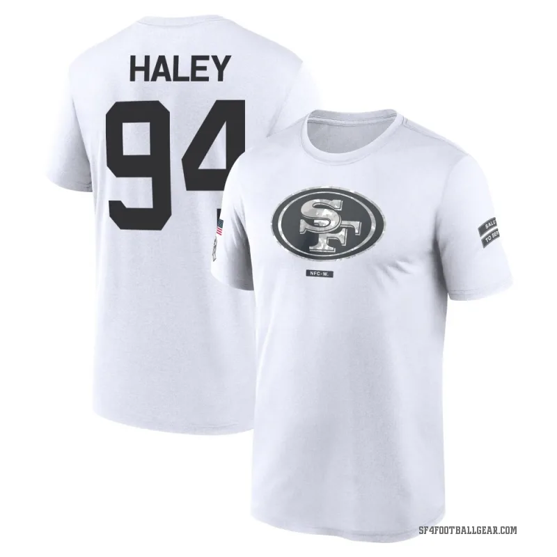 Charles Haley Men's White San Francisco 49ers 2024 Salute to Service Performance T-Shirt