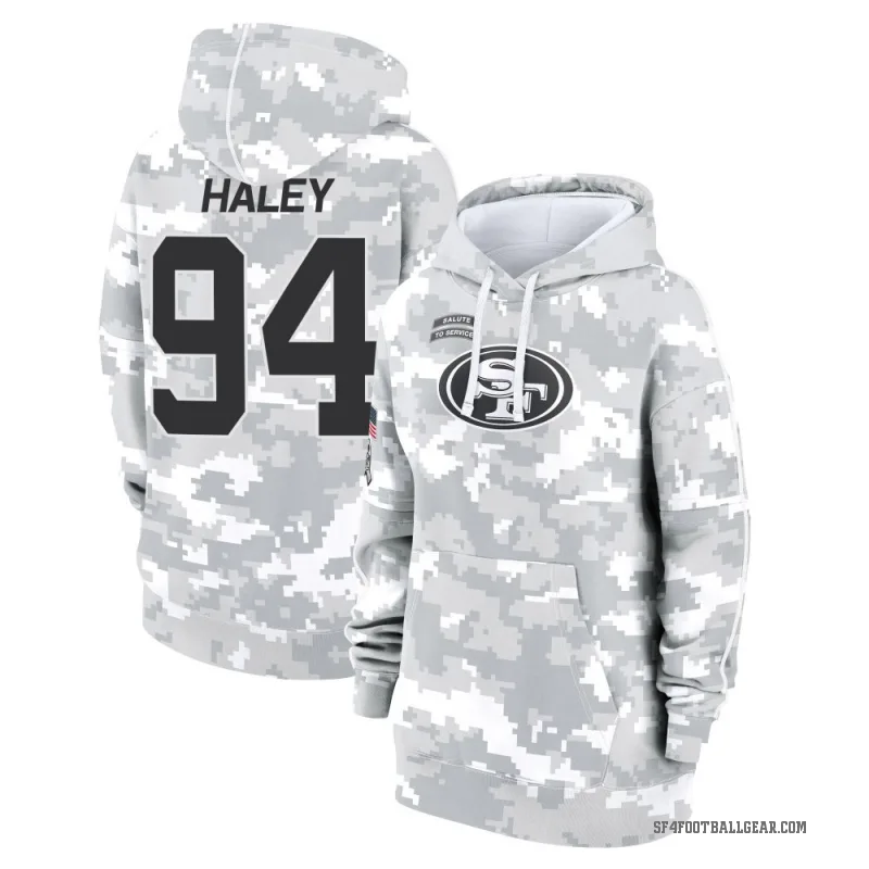 Charles Haley Women's Camo San Francisco 49ers Arctic 2024 Salute to Service Club Fleece Pullover Hoodie
