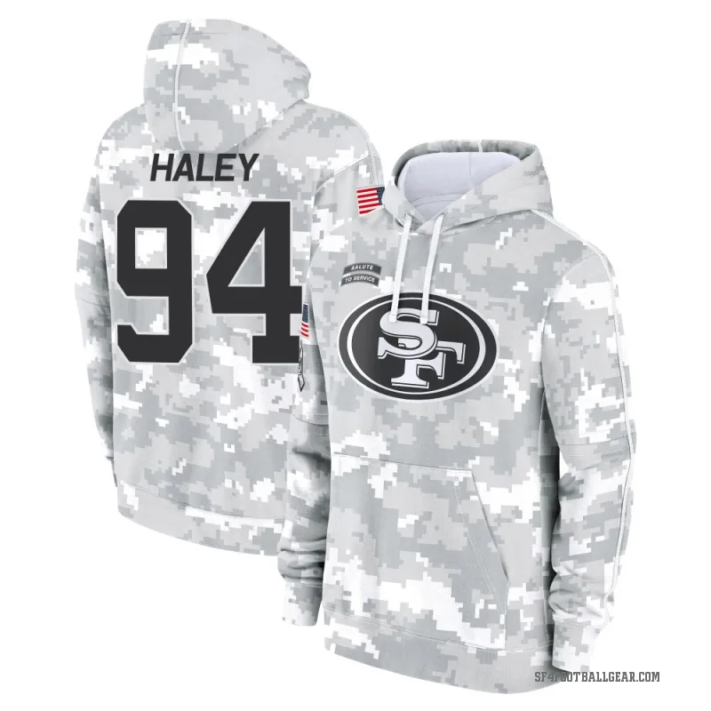 Charles Haley Youth Camo San Francisco 49ers Arctic 2024 Salute to Service Club Fleece Pullover Hoodie