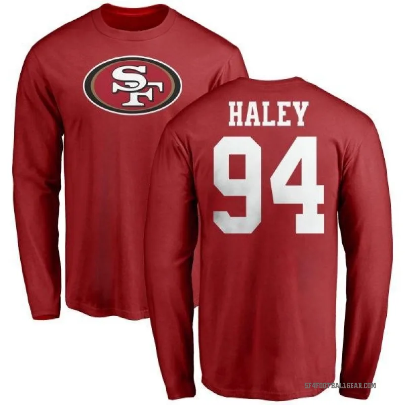 Charles Haley Youth Red San Francisco 49ers Logo Long Sleeve T-Shirt -