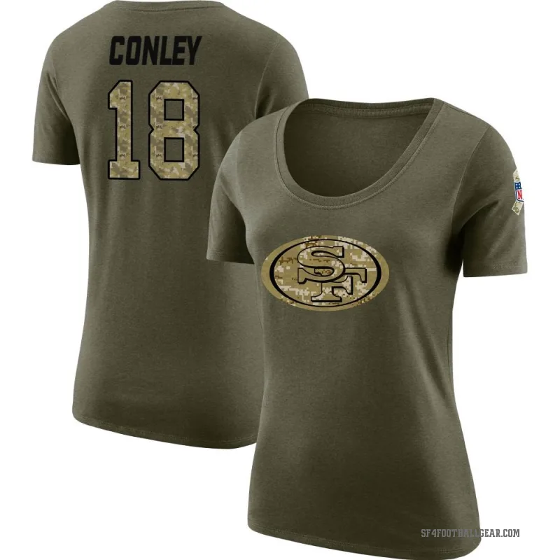 Chris Conley Women's Olive San Francisco 49ers Salute to Service Scoop Neck T-Shirt