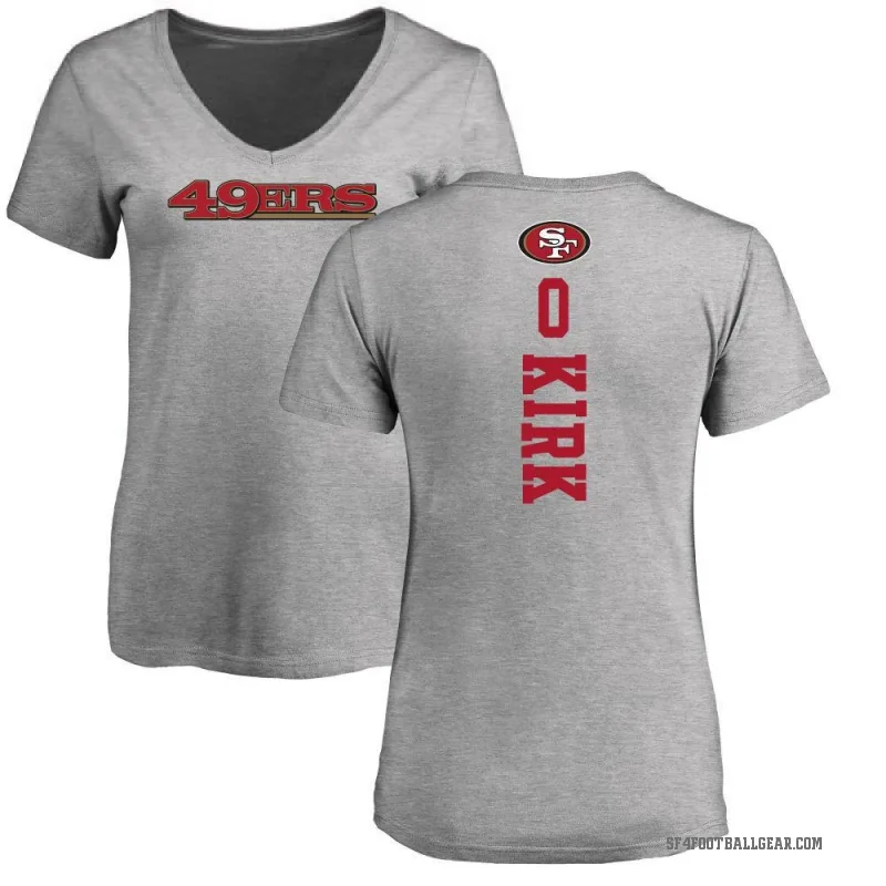Christian Kirk Women's Ash San Francisco 49ers Backer V-Neck T-Shirt -
