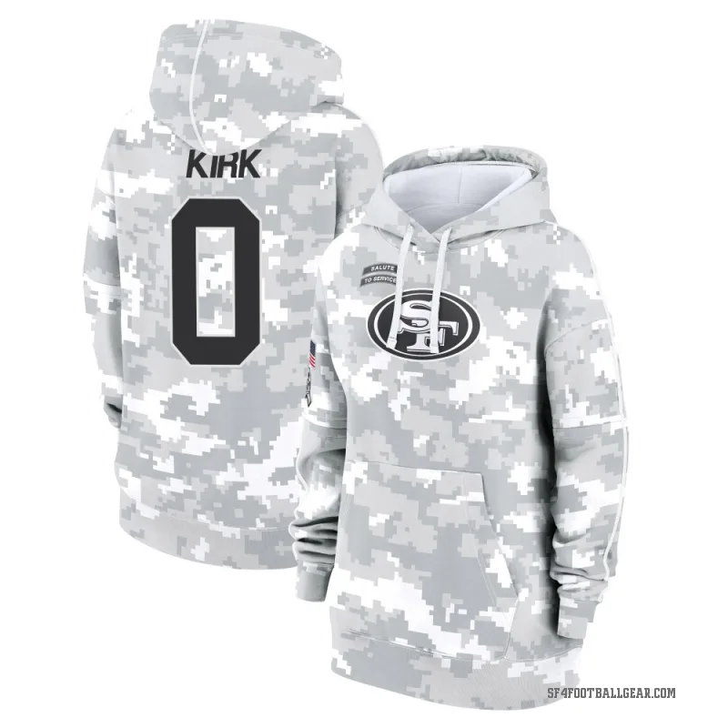 Christian Kirk Women's Camo San Francisco 49ers Arctic 2024 Salute to Service Club Fleece Pullover Hoodie