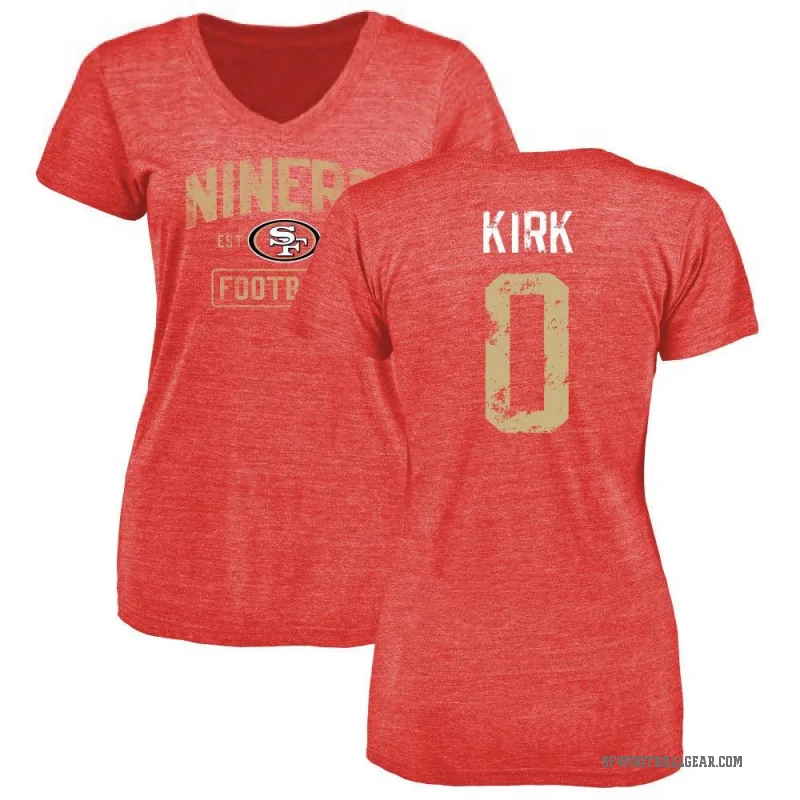 Christian Kirk Women's Red San Francisco 49ers Distressed T-Shirt -