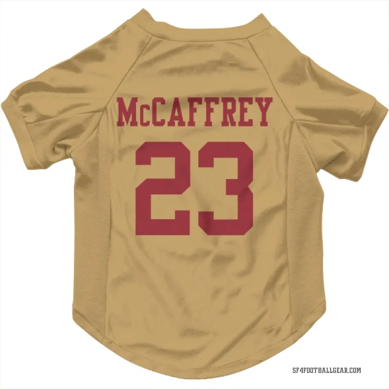 Christian McCaffrey  Gold San Francisco 49ers  Cat & Dog Pet Jersey