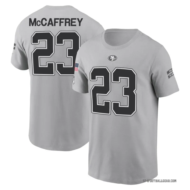 Christian McCaffrey Youth Gray San Francisco 49ers 2024 Salute to Service T-Shirt