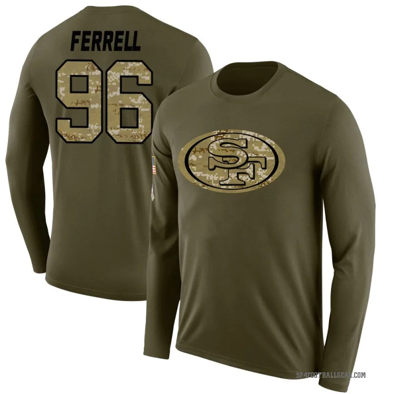 Clelin Ferrell Men's Olive San Francisco 49ers Salute to Service Sideline Long Sleeve T-Shirt