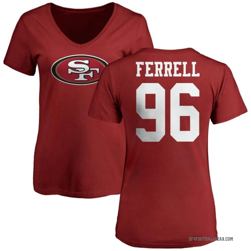 Clelin Ferrell Women's Red San Francisco 49ers Logo Slim Fit T-Shirt -