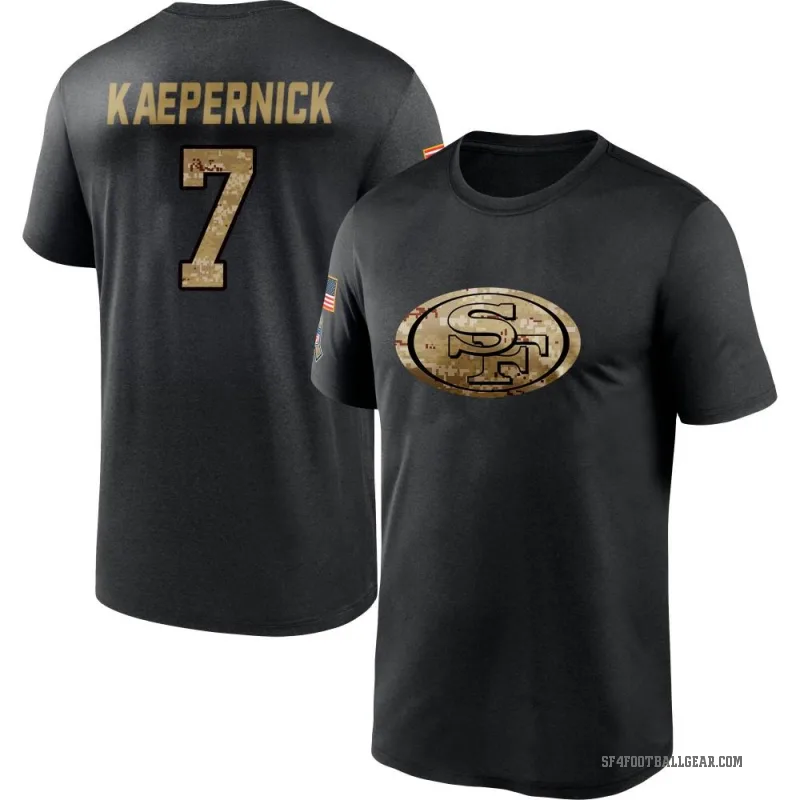 Colin Kaepernick Men's Black San Francisco 49ers 2020 Salute To Service Performance T-Shirt