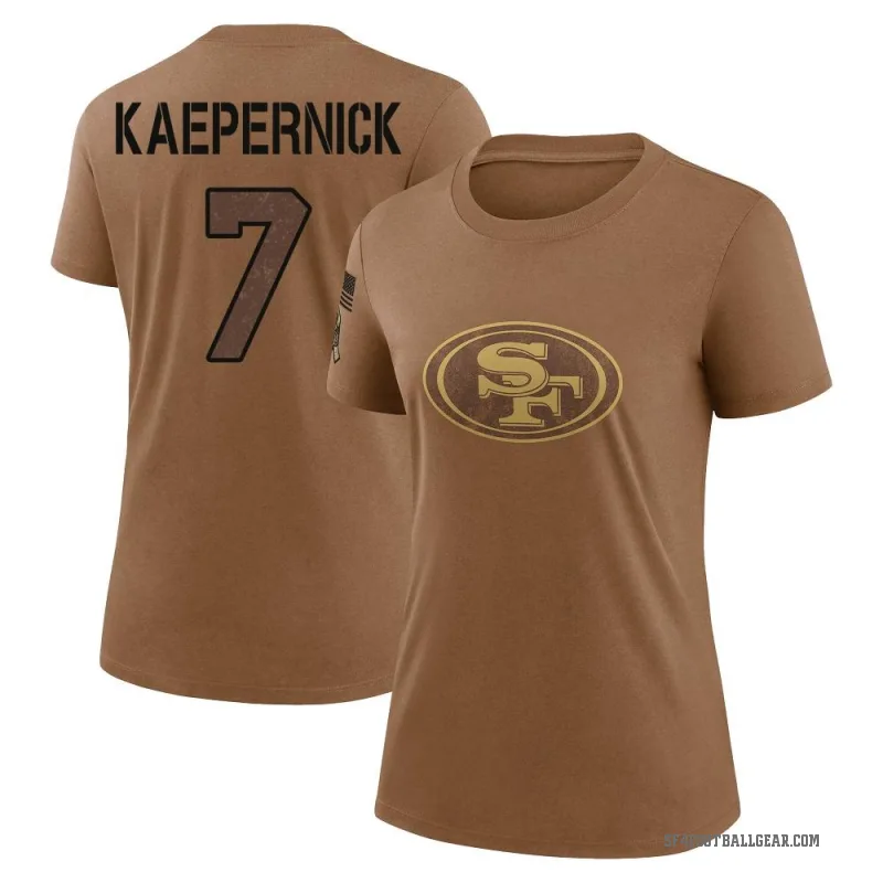 Colin Kaepernick Women's Brown San Francisco 49ers 2023 Salute To Service Performance T-Shirt