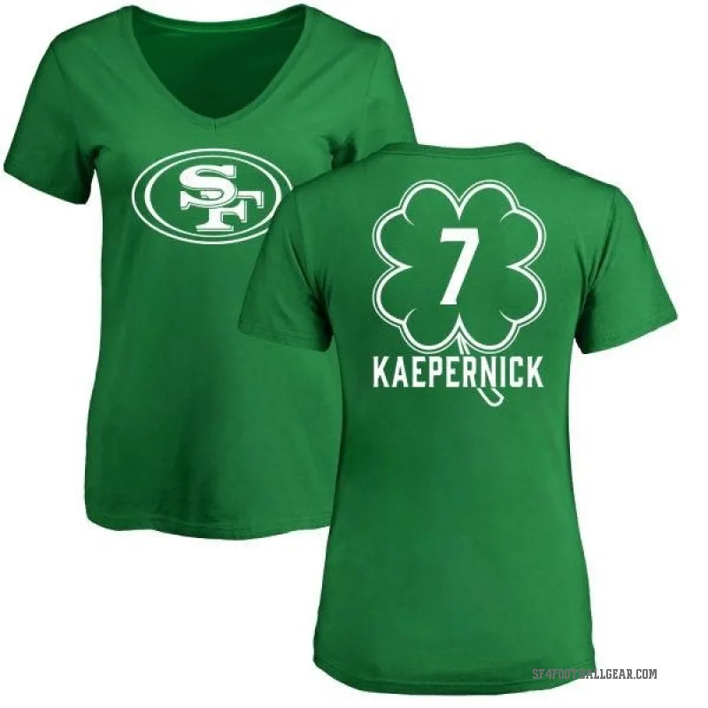 Colin Kaepernick Women's Green San Francisco 49ers St. Patrick's Day V-Neck T-Shirt