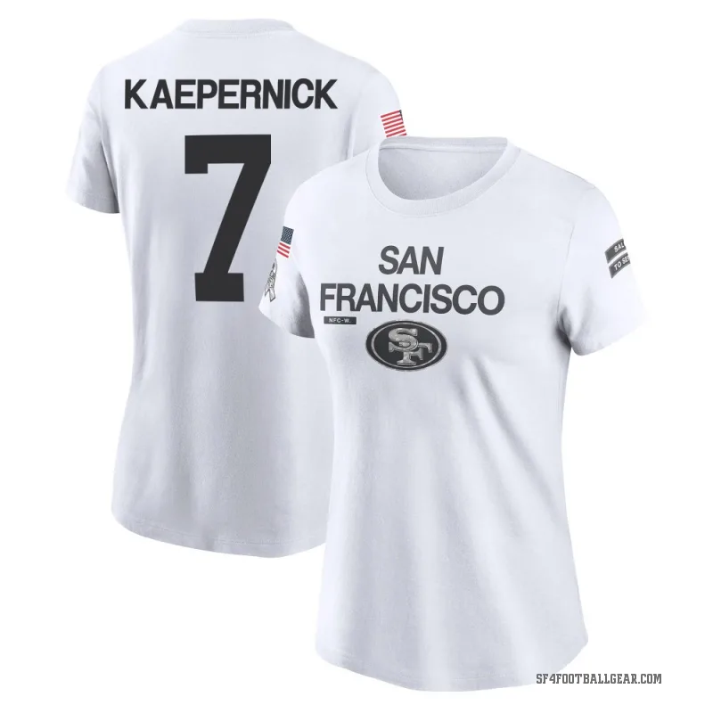 Colin Kaepernick Women's White San Francisco 49ers 2024 Salute to Service Performance T-Shirt