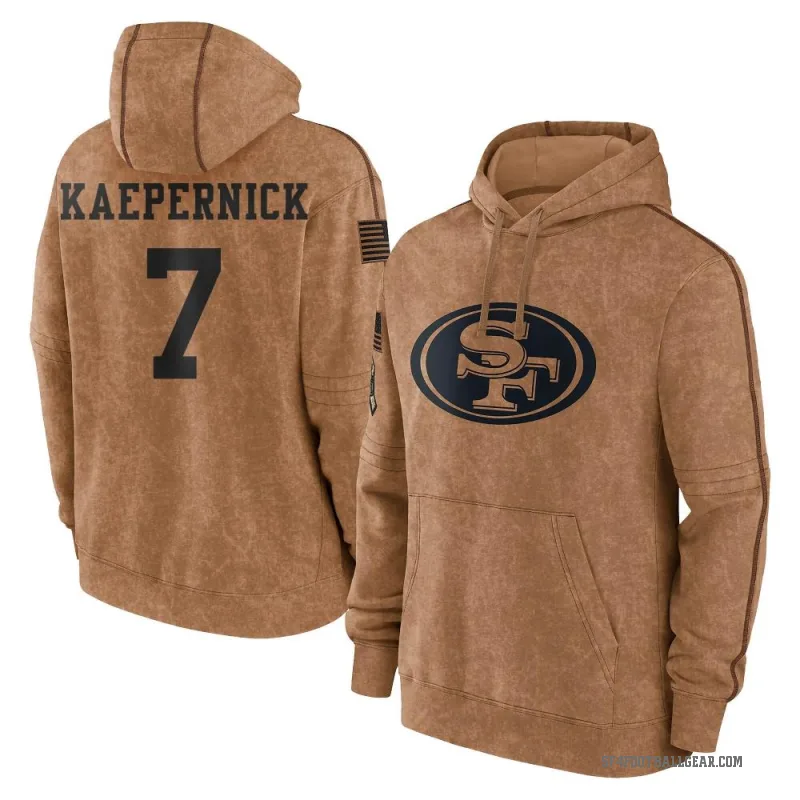 Colin Kaepernick Youth Brown San Francisco 49ers 2023 Salute To Service Club Pullover Hoodie