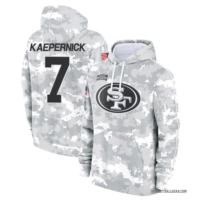 Colin Kaepernick Youth Camo San Francisco 49ers Arctic 2024 Salute to Service Club Fleece Pullover Hoodie