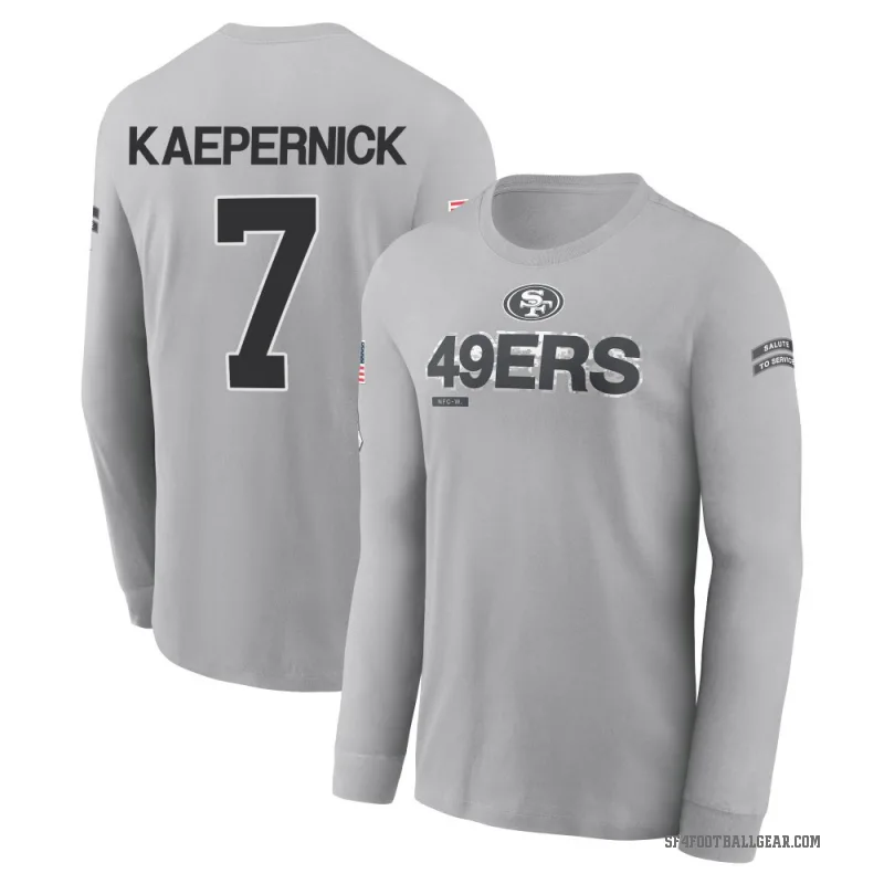 Colin Kaepernick Youth Gray San Francisco 49ers 2024 Salute to Service Long Sleeve T-Shirt