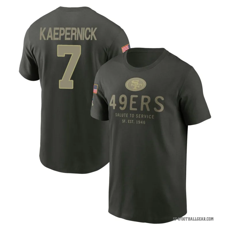Colin Kaepernick Youth Green San Francisco 49ers Forest/ 2025 Salute to Service Sideline Primary Edge T-Shirt