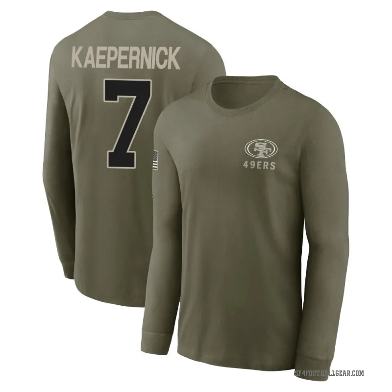 Colin Kaepernick Youth Olive San Francisco 49ers 2025 Salute to Service Sideline Long Sleeve T-Shirt