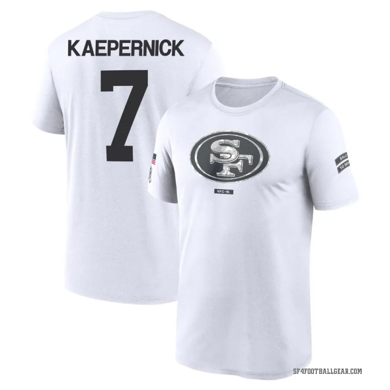 Colin Kaepernick Youth White San Francisco 49ers 2024 Salute to Service Performance T-Shirt