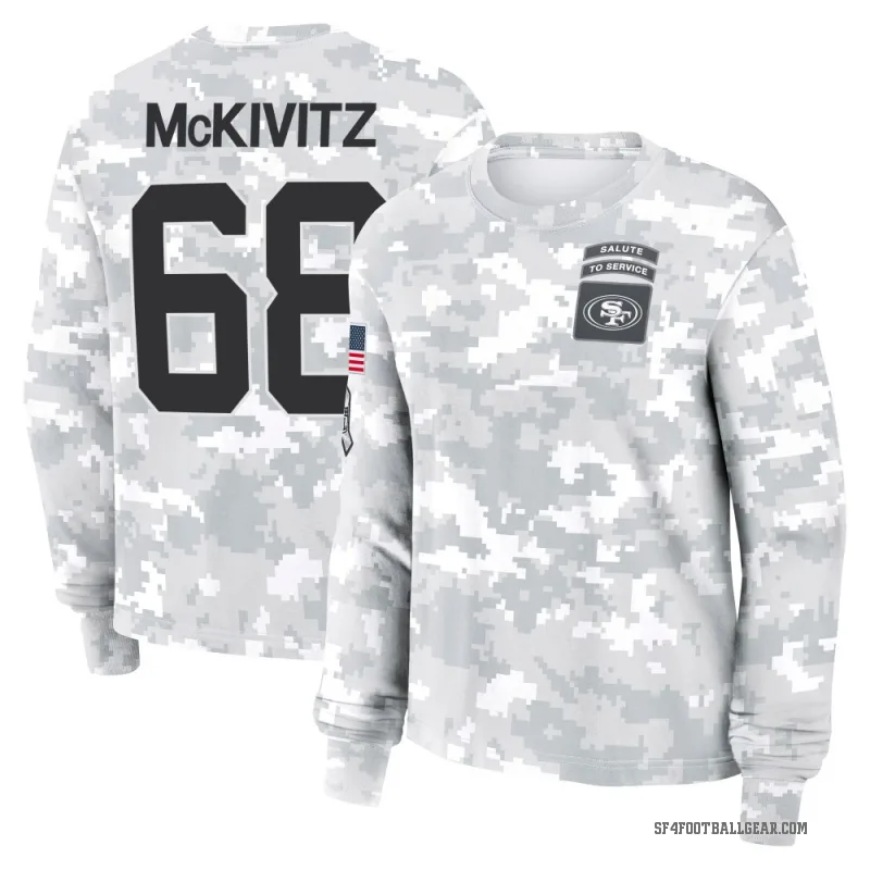 Colton McKivitz Women's Camo San Francisco 49ers Arctic 2024 Salute to Service Long Sleeve T-Shirt
