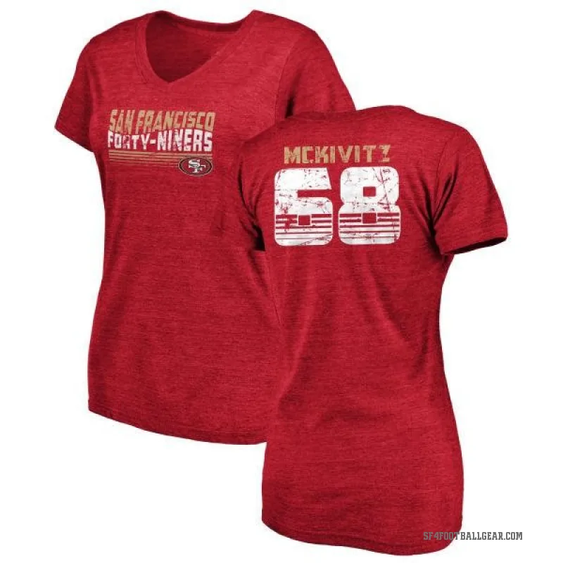 Colton McKivitz Women's Red San Francisco 49ers Retro V-Neck T-Shirt -