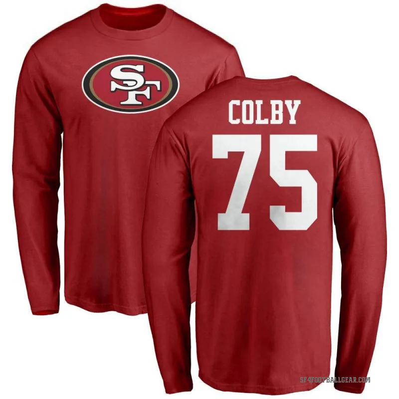 Connor Colby Men's Red San Francisco 49ers Logo Long Sleeve T-Shirt -