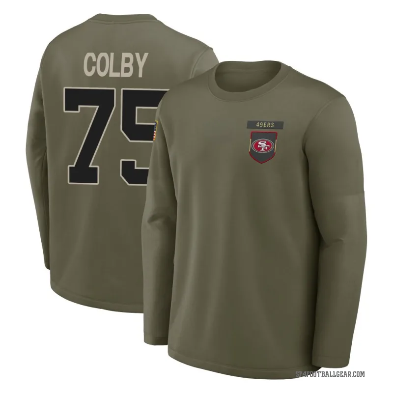 Connor Colby Youth Olive San Francisco 49ers 2025 Salute to Service Sideline Coaches Long Sleeve T-Shirt