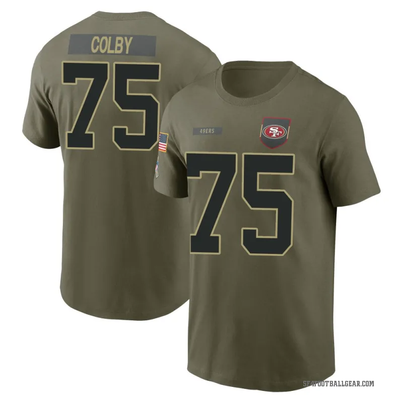 Connor Colby Youth Olive San Francisco 49ers 2025 Salute to Service T-Shirt