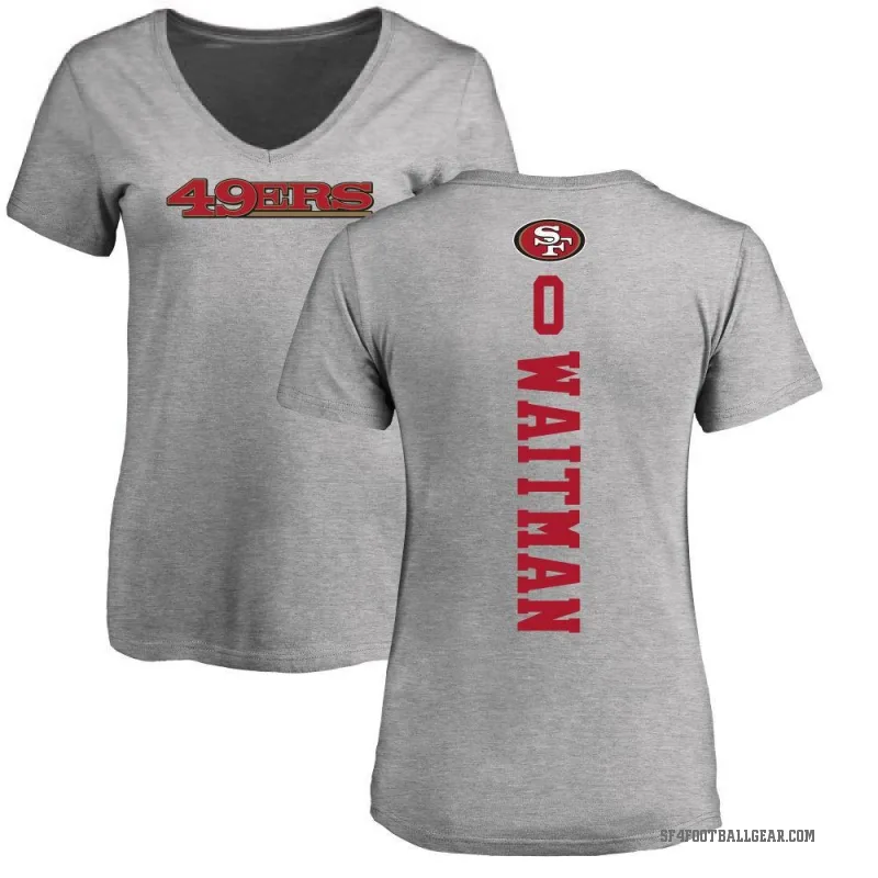 Corliss Waitman Women's Ash San Francisco 49ers Backer V-Neck T-Shirt -