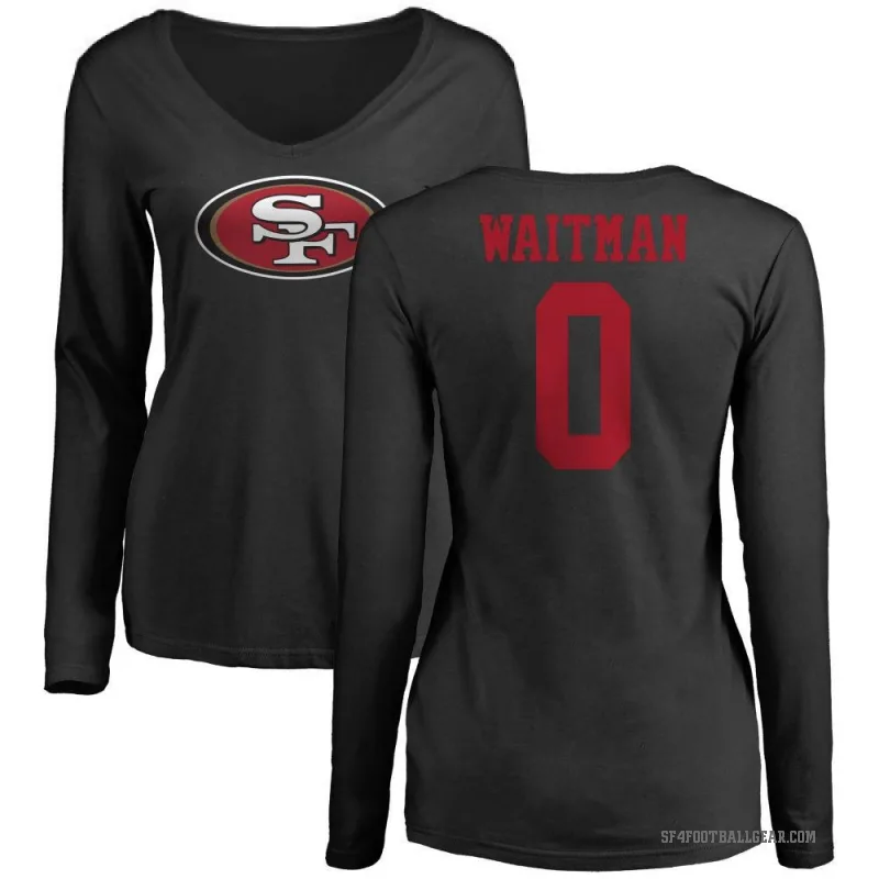 Corliss Waitman Women's Black San Francisco 49ers Logo Slim Fit Long Sleeve T-Shirt -